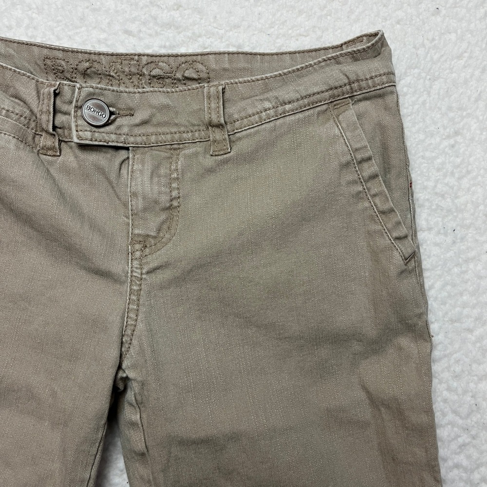 Bongo Shorts Womens 9 Khaki Tan Bermuda Longline Ramie Cotton Blend Y2K Utility